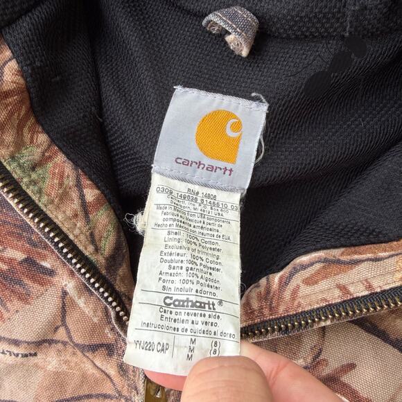 Carhartt YOUTH YJ220 CAP realtree camo hooded work wear jacket - Picture 5 of 8